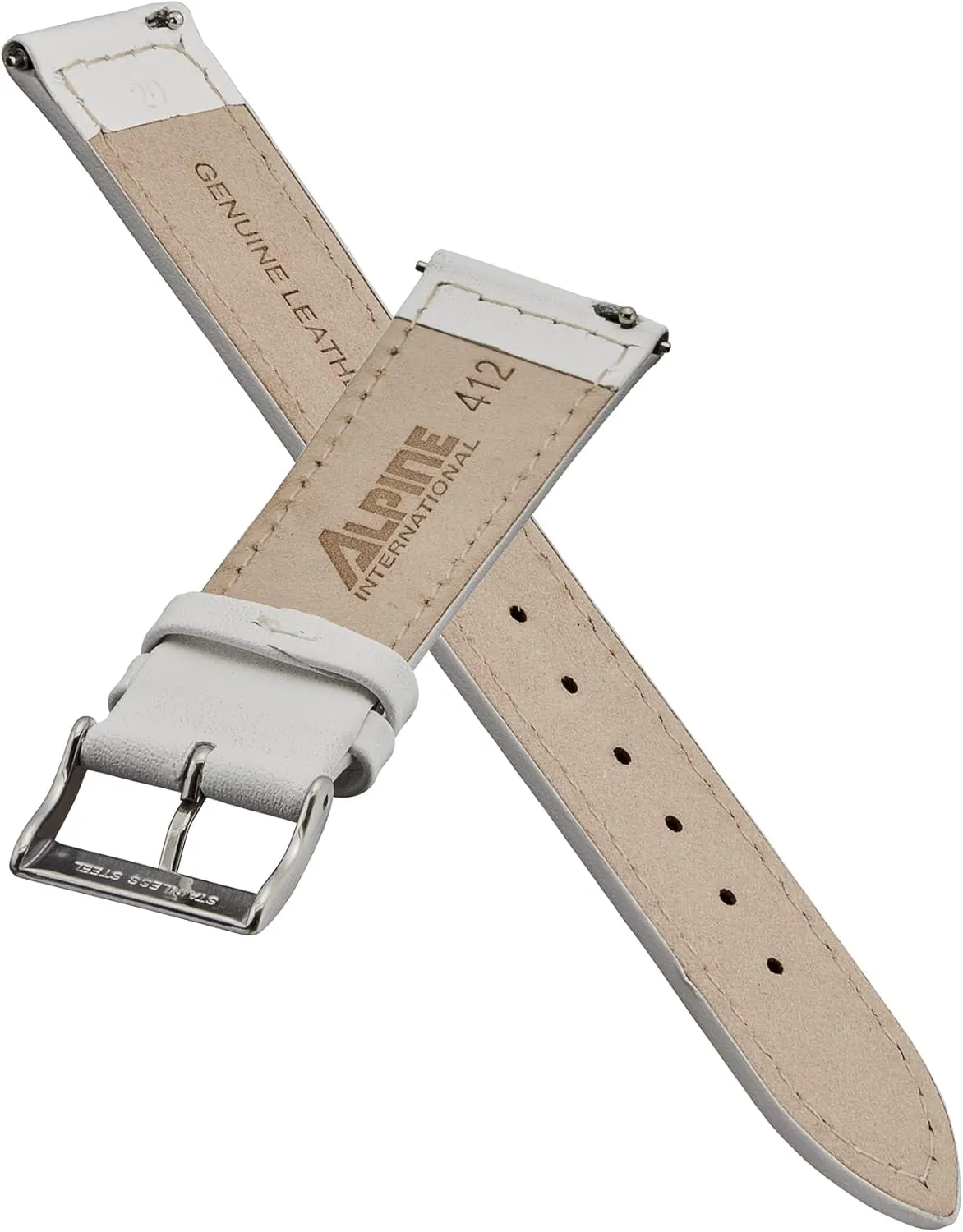 - Black, Brown, burgundy, red, hemp supercontinent foremost uniformity pink, blue, grey - 12-22 mm ALPINE flat Stitched Genuine Leather Watch strap with Quick Release Spring Bars 