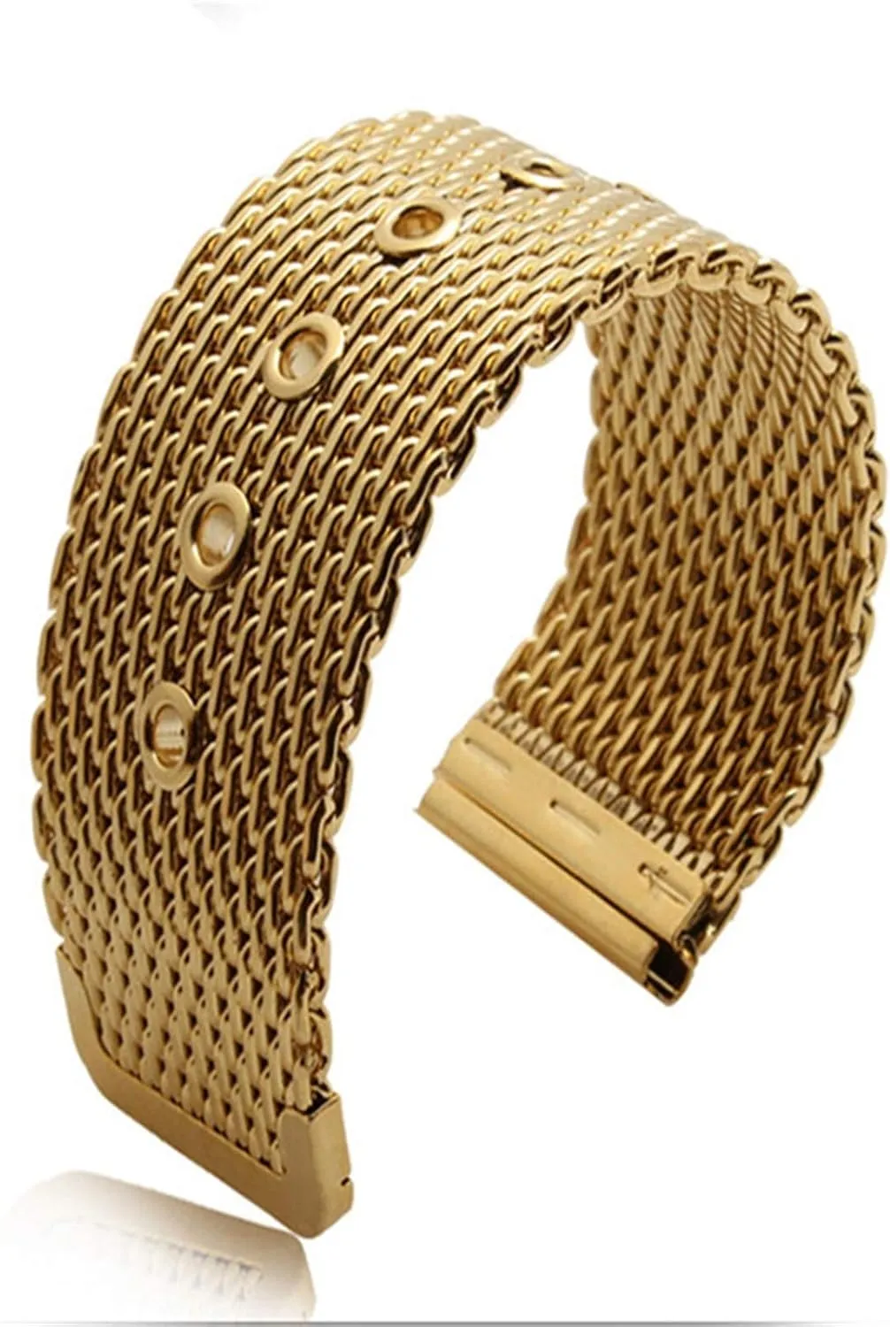: Gold, Band Width : seawater lightly subglacial 22mm) Men's Watchbands 18mm 20mm 22mm 24mm Stainless Steel Wrist Band Strap Universal Men Women Mesh Watchband Link Bracelet Accessories Gold (Band Color 