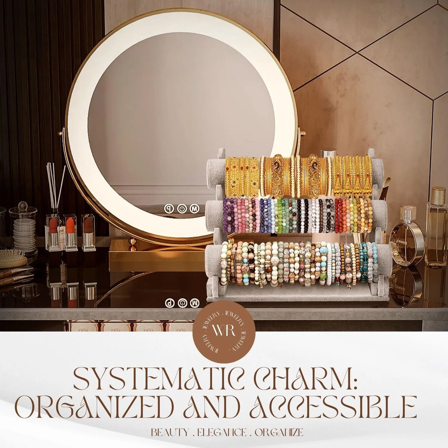 - Gray Bracelet Display Stand for Vendors Selling & Displaying - Detachable 3 Tier Jewelry Stand for expertly Sellers, Vendors Flexzion Velvet Bracelet Holder Display 