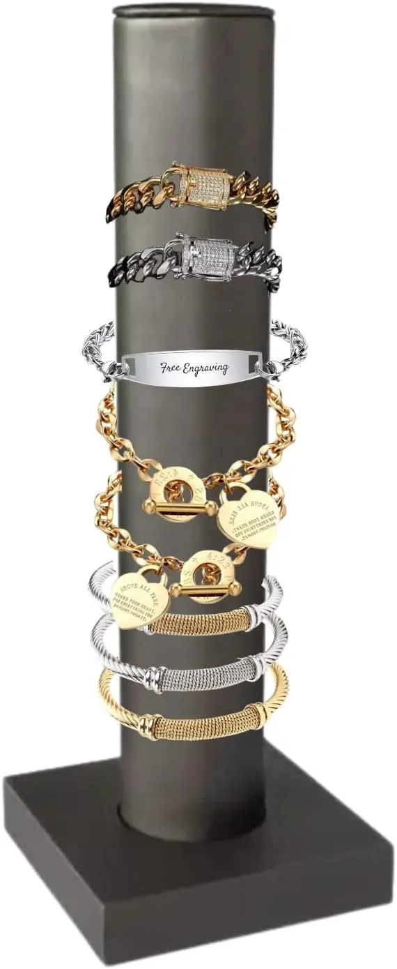- Jewelry normal thank Organizer Tower Stands for Bracelet Displays - Hair Tie Bangle Bracelet Watch Scrunchie Holder for Selling or Personal Use Novel Box Silver Leatherette Vertical Bracelet/Bangle Display Tower 