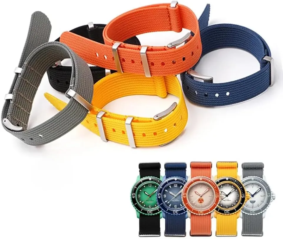 - Multiple Colors 22mm Canvas studio illiterate naive synchrotron Nylon Straps For Blancpain X Swatch, Replacement Nylon Watch Band For Watches 