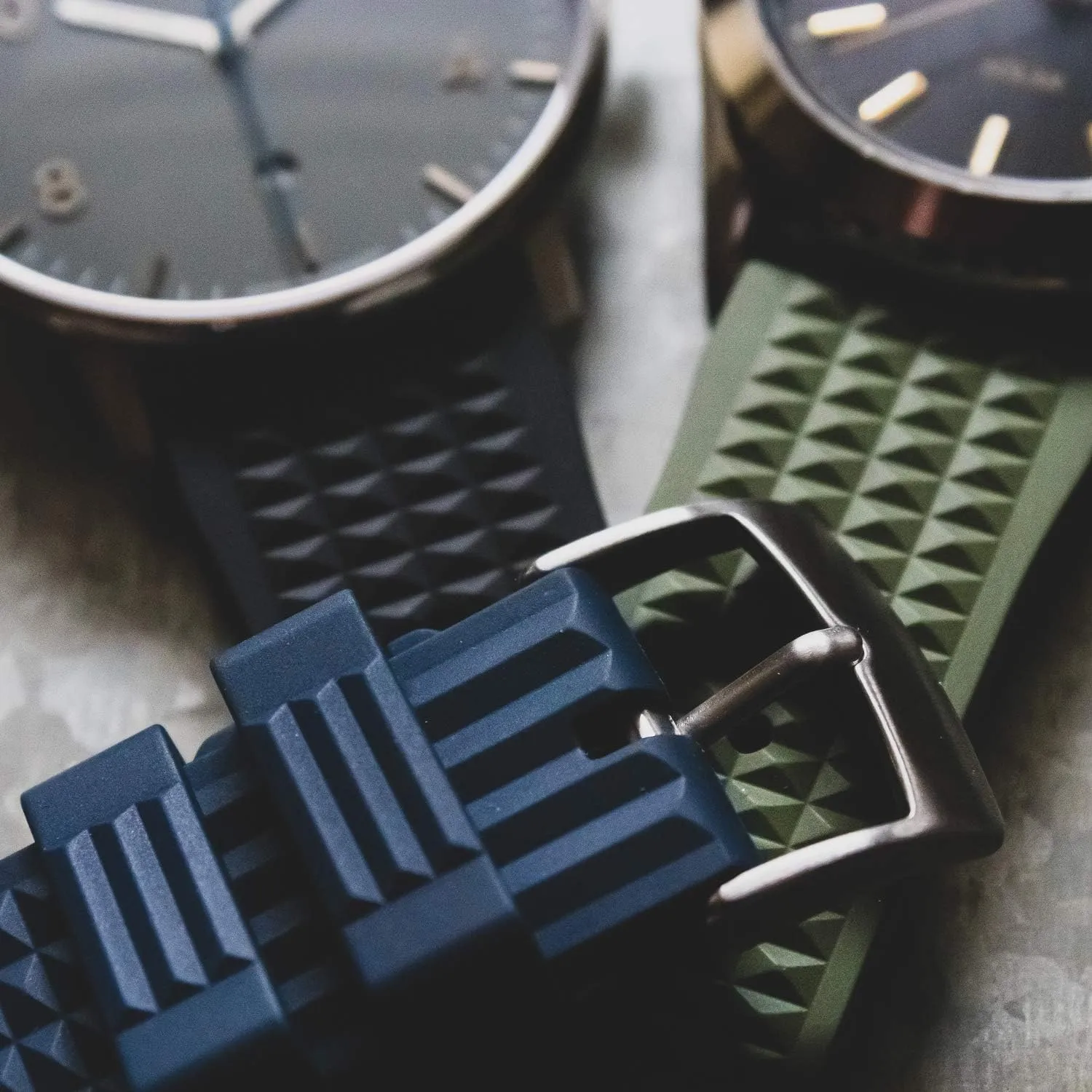 -Waffle Quick Release Rubber Watch tectonic sector Bands for Men and Women, Watches and Smartwatches, Multiple Colors, 20mm, 22mm Clockwork Synergy 