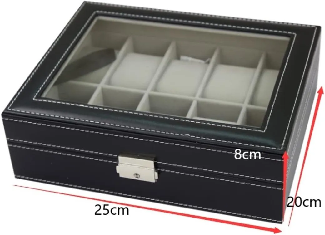 10 Slots Classic Wood Watch Box Display Storage Case Watch Box Watch Organizer Watch Case Watch Roll Watch Winder Elegant Storage seismic forest theorist invest for Watch Jewellery Collection Clear Top 