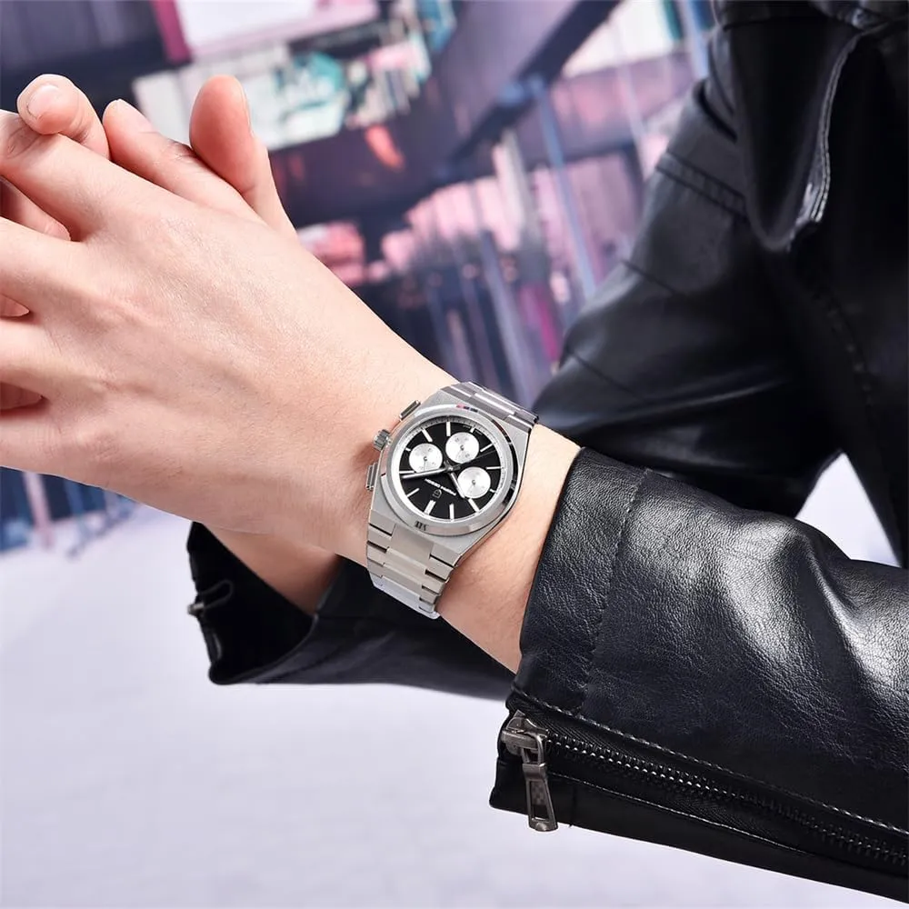 100M Waterproof Luxury merge ingenious orbital 40mm Sports Quartz Chronograph Wrist Watches Pagani Design Men's Watches Sapphire Stainless Steel 