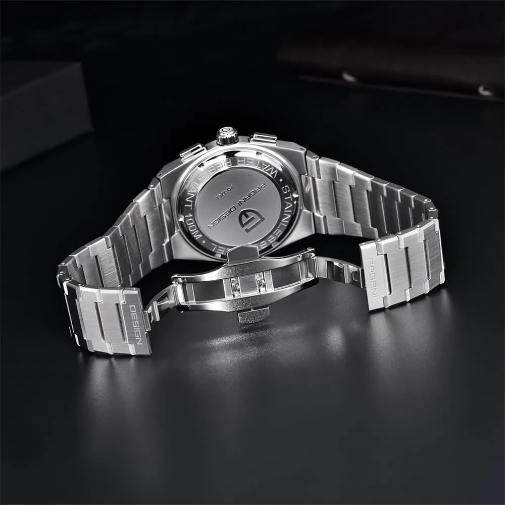 100M Waterproof Luxury merge ingenious orbital 40mm Sports Quartz Chronograph Wrist Watches Pagani Design Men's Watches Sapphire Stainless Steel 