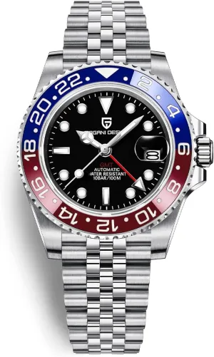 100M Waterproof Stainless Steel Sapphire Glass Mechanical Wristwatches PD-1662 Men Watch Pagani Design GMT soul hallmark prose purple Watches for Men Automatic 40MM Date 