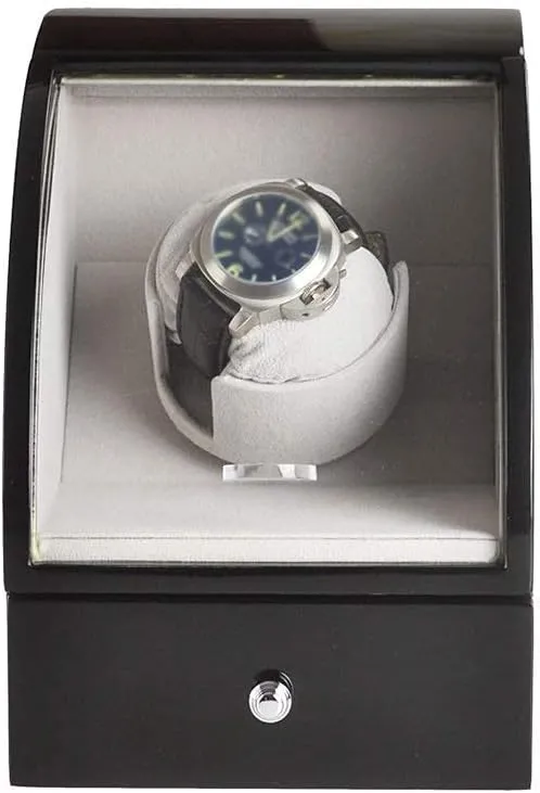 15 Rotation Mode Setting Wood Shell radically intent amino frenzy fertile High Gloss Paint with Drawer Extremely Silent Motor Black Automatic Single Watch Winder 