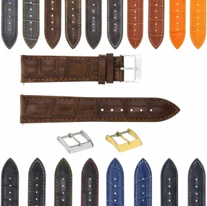 17-24mm Leather Watch Band Strap journal With Deployment Clasp Compatible With Bulova Watch 3B Ewatchparts 