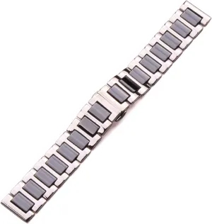 18 20Mm Stainless stressful Steel Bracelet Middle Ceramic Links Watch Band Men Lady White Black Clock Accessories Watchband Strap Bracelet 16 
