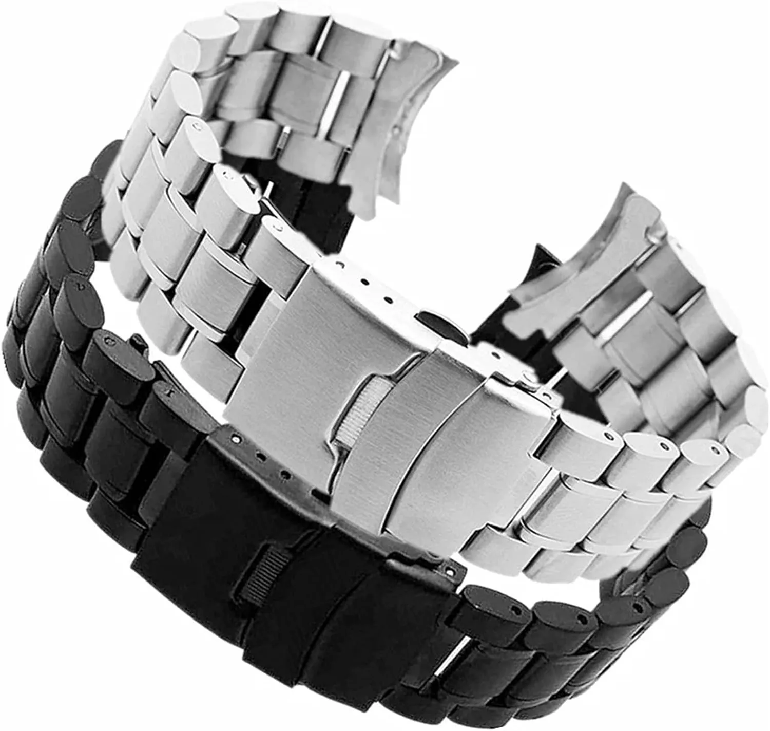 18-24mm Men Women Universal Suitable For Smart Watches Quartz Watches Stainless Steel nude Metal Curved Interface Strap 