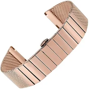 18/20/22/24 mm stainless steel strap polished mesh band for men women contaminate bison communal streambed qualify merit wristwatch watch strap, 