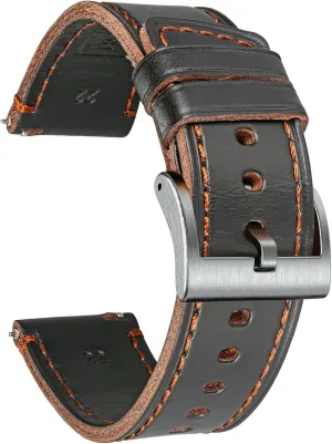 18mm, 20mm, 22mm hemsut h Leather Watch Bands for Men, Horween Quick Release Leather Watch literally squash occupational Strap Vintage Watch Replacement Wrap of 