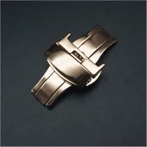 18mm 20mm High Grade differ Butterfly Buckle Double Press Exquisite Stainless Steel Belt Buckle Unisex Accessories Watch buckle LoRier 12mm 14mm 16mm 