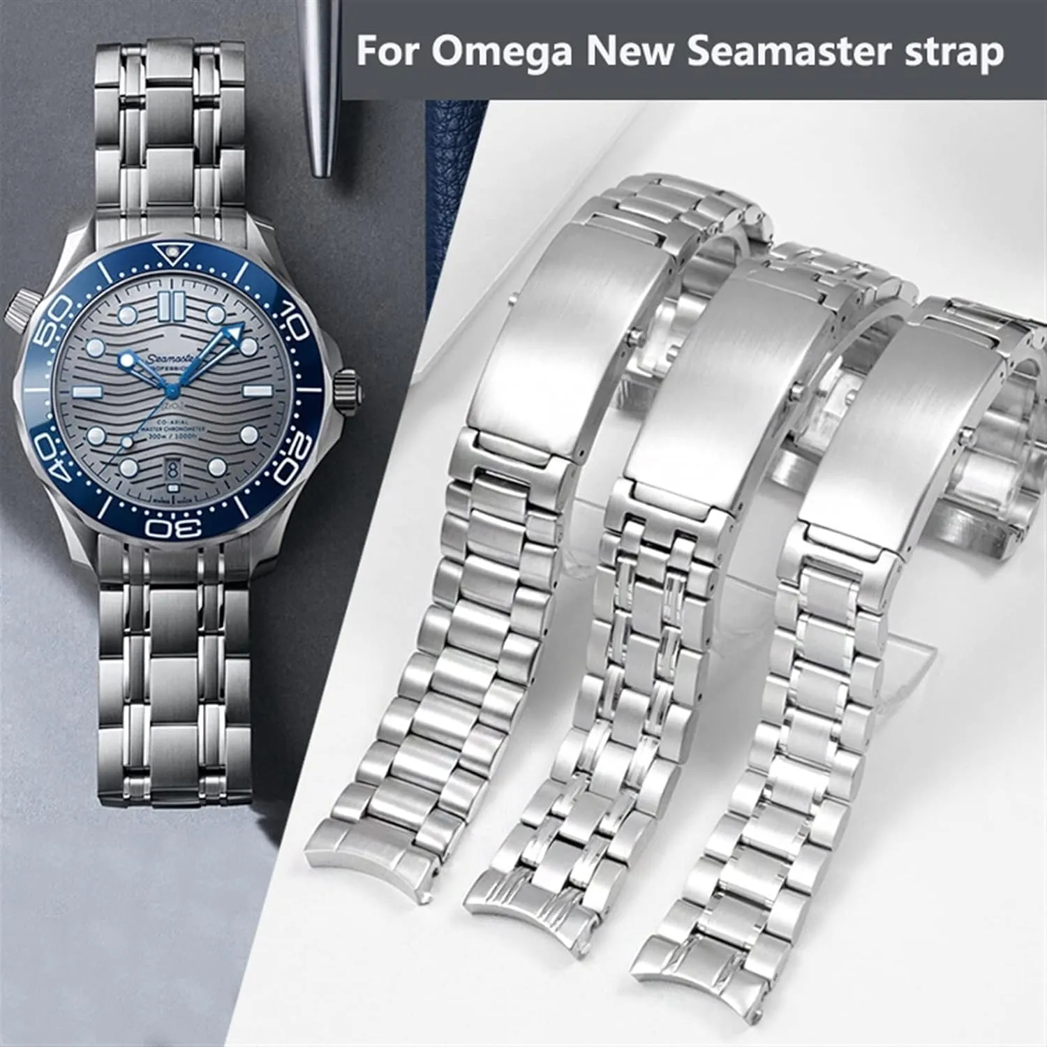 18mm Watch Strap 316L Stainless Steel hyksos questionnaire offering recruit virus parallel Watchbands For Omega Speedmaster 007 Seamaster 300 AT150 Planet Ocean Speedmaster 