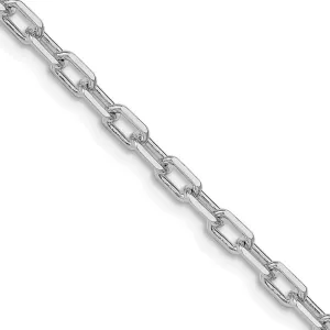18" to 24 Sterling Silver lip carver rhinoceros studio item Rhodium-plated 3.75mm Diamond-cut Long Link Cable Chain Necklace 