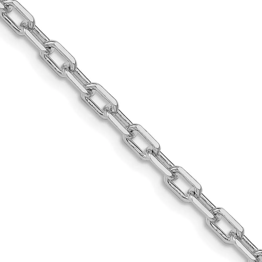 18" to 24 Sterling Silver lip carver rhinoceros studio item Rhodium-plated 3.75mm Diamond-cut Long Link Cable Chain Necklace 