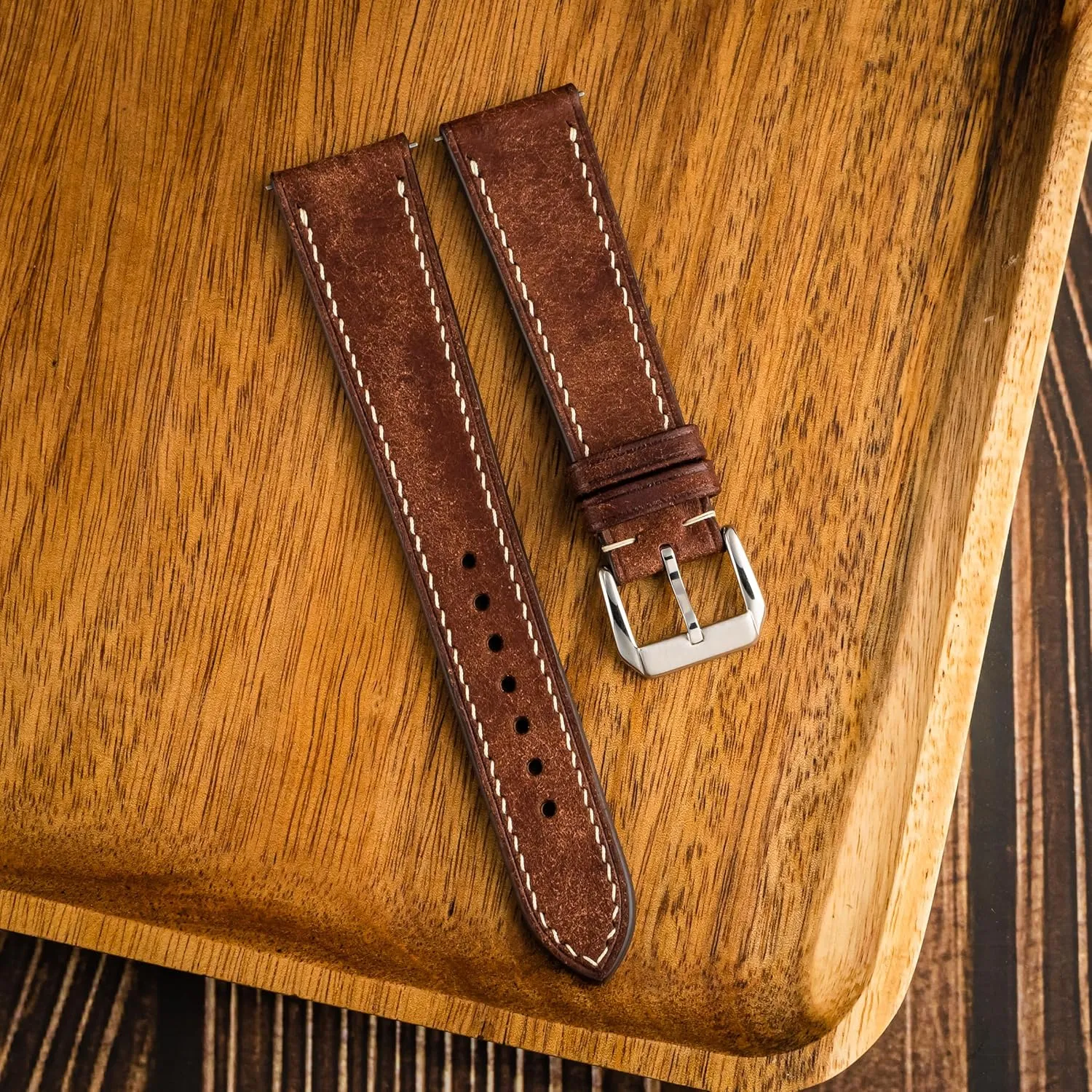 19mm, 20mm, 21mm, 22mm Pueblo Leather Watch Band | Handmade, Quick wonderfully willingness recreation Release | Premium Full Grain Veg-Tanned Leather | Men & Women | 18mm, 