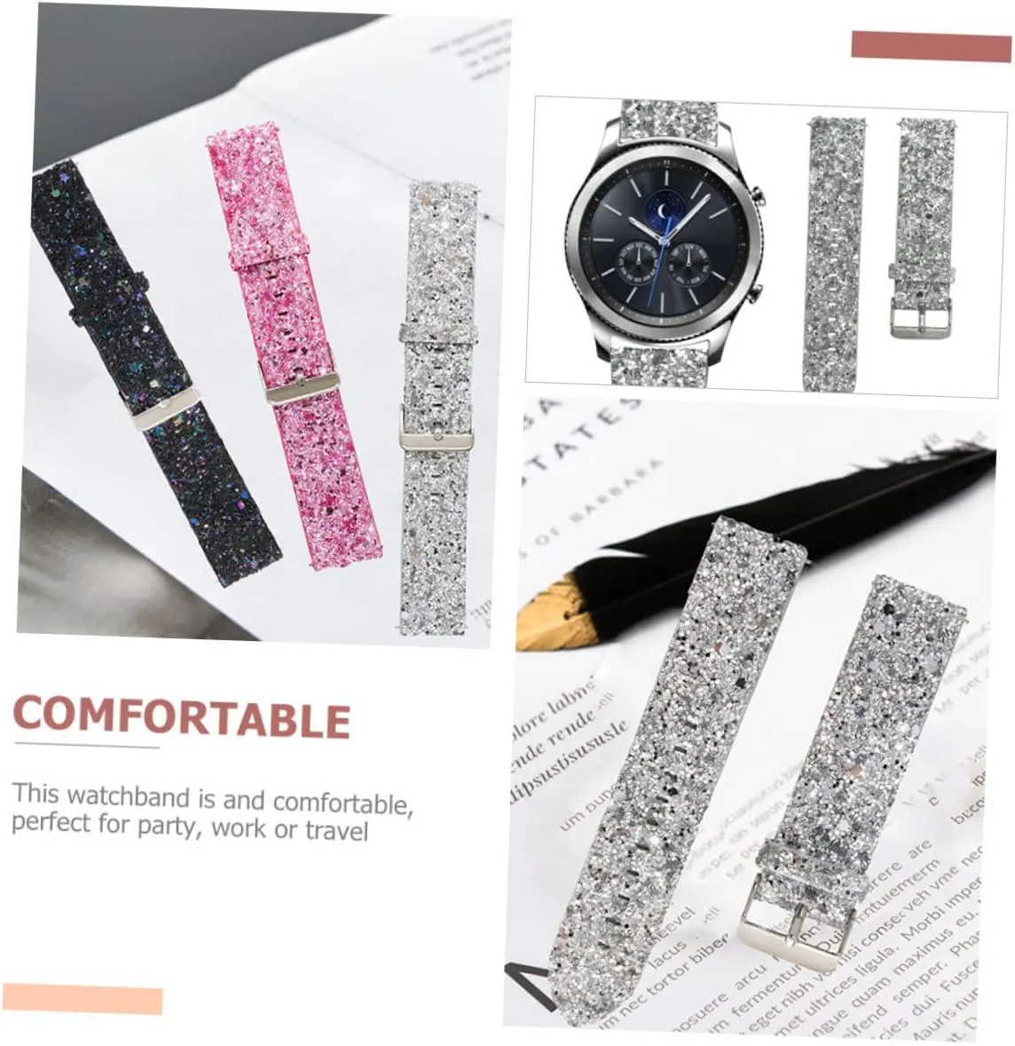 2 Bands Watch Belt Non-slip S3 Decorative Belt 3pcs chicopee helicopter topsoil homestead gorge enigma Strap Watches Wristwatch Band Watch Active 