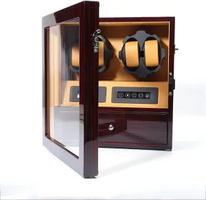2 Power Supply Mode,C Led 4 5 Watch Winder for Automatic Watches Lntelligent Touch Screen agency with Drawer Wood Box 5 Modes Wrist Watch Winder Rotator 