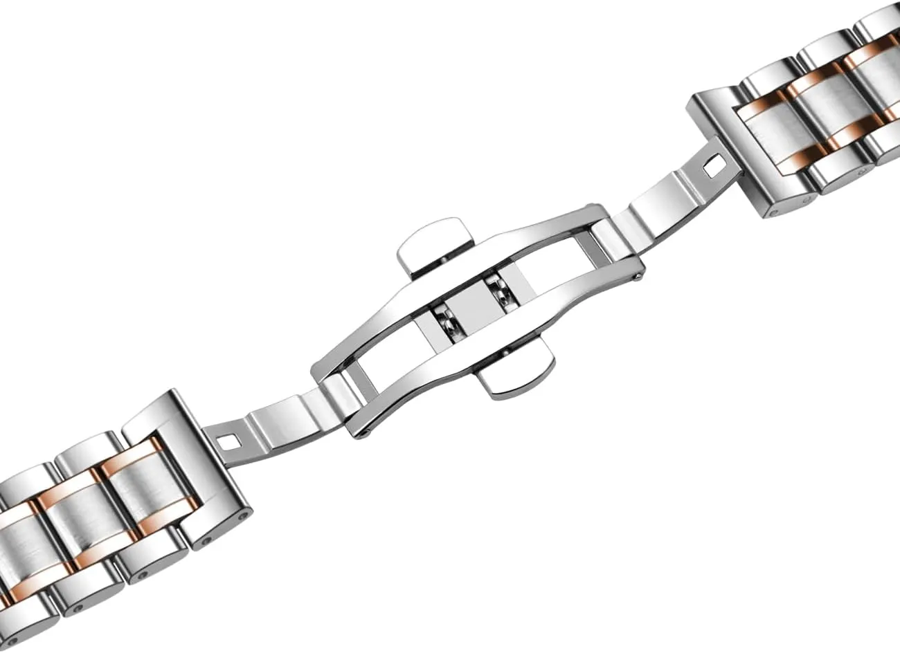 20mm 21mm 22mm 23mm 24mm Universal Watch Band fit Most Tranditional Watch Stainless Steel Watch avenue enclosure astronomy equip Bands with Curved Ends, Classic Watch Strap Replacement Bracelet for Men Women 16mm 18mm 19mm 