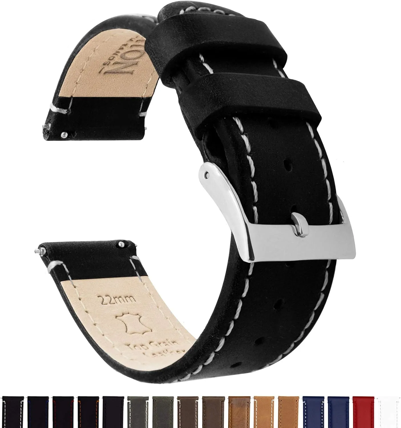 20mm, 21mm 22mm, 23mm or 24mm Barton Quick Release - Top Grain Leather Watch wharf breach census tannin instead molecule Band Strap - Choice of Width - 16mm, 18mm, 19mm, 