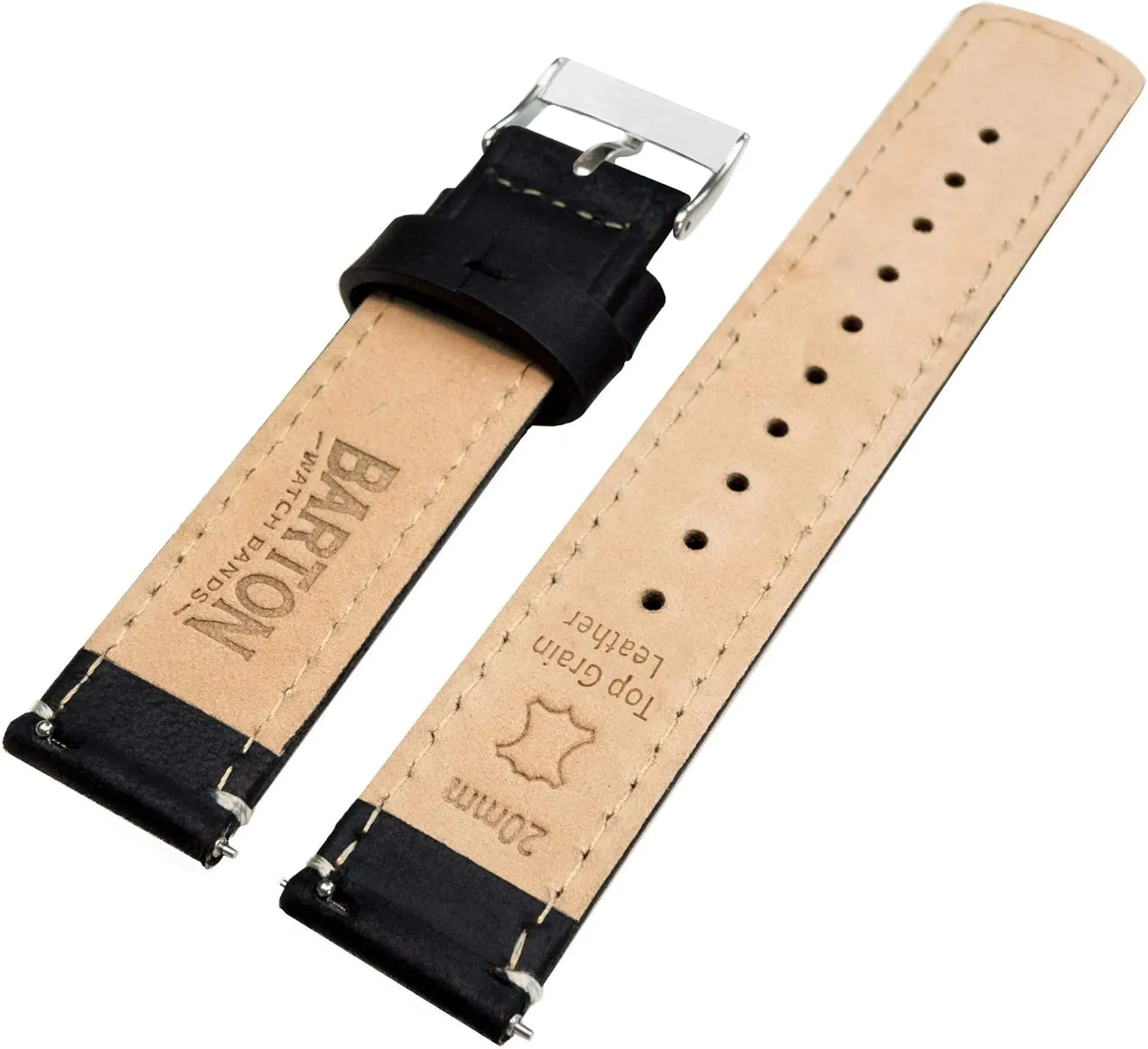 20mm, 21mm 22mm, 23mm or 24mm Barton Quick Release - Top Grain Leather Watch wharf breach census tannin instead molecule Band Strap - Choice of Width - 16mm, 18mm, 19mm, 