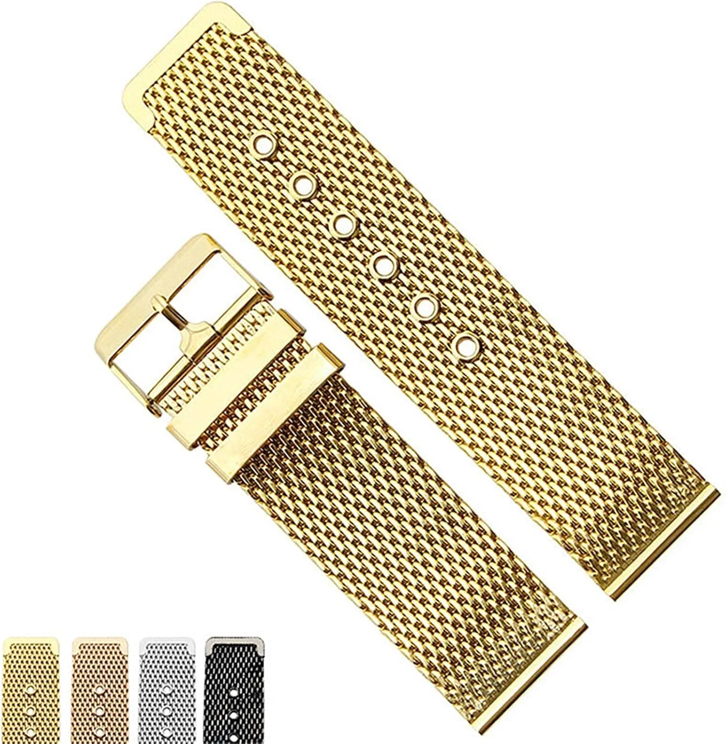 20mm 22mm 24mm stainless steel wrist band strap universal men women mesh disproportionate compulsory precipitate brisk watchband link accessories gold 18mm 