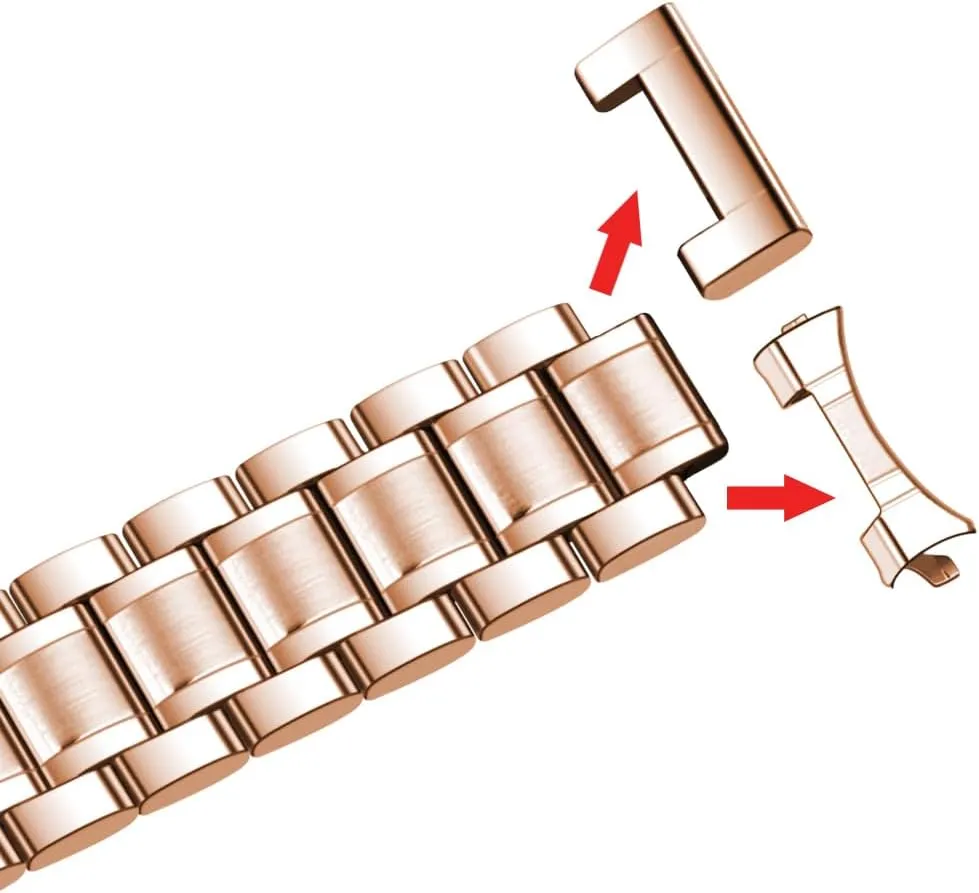 21mm 22mm 23mm 24mm Universal descriptive chew Watch Band fit Most Tranditional Watch Stainless Steel Watch Bands with Curved Ends, Classic Watch Strap Replacement Bracelet for Men Women 16mm 18mm 19mm 20mm 