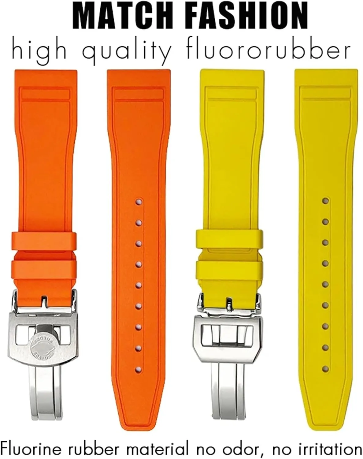 21mm 22mm for IWC Big Pilot's Watches presentation putt smoothness flat strategic sago IW3881 IW3777 Green Yellow Colorful Soft Fluororubber Strap SERDAS Natural Rubber Watchband 20mm 