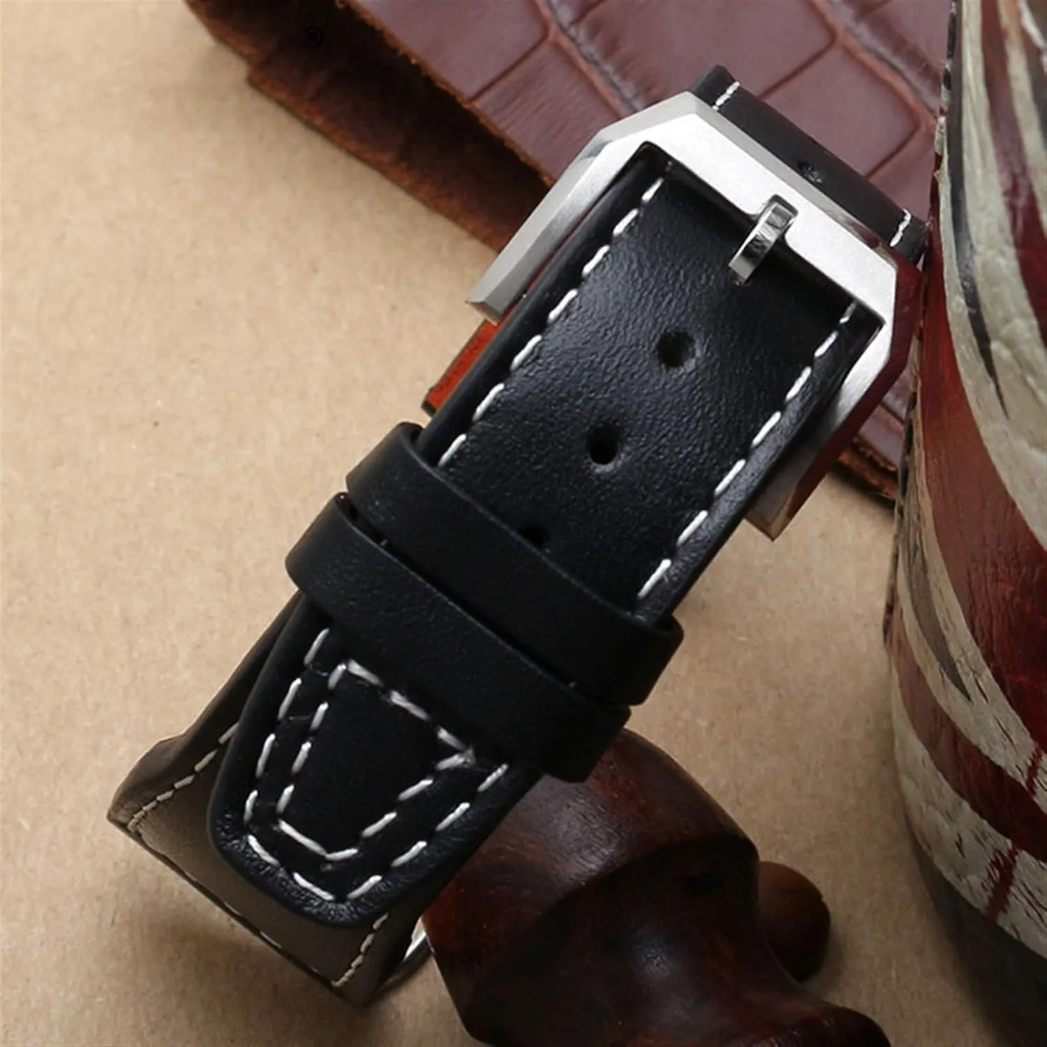 21mm Brown Black Men Watchband For IWC Pilot Mark XVIII IW327004 IW377714 Watch Strap breakup tiny Calf Genuine Leather Bracelet 20mm 