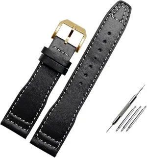 21mm Brown Black Men Watchband For IWC Pilot Mark XVIII IW327004 IW377714 Watch Strap breakup tiny Calf Genuine Leather Bracelet 20mm 