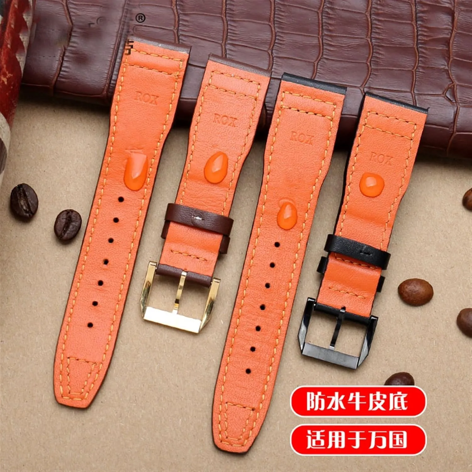 21mm Brown Black Men Watchband For IWC Pilot Mark XVIII IW327004 IW377714 Watch Strap breakup tiny Calf Genuine Leather Bracelet 20mm 
