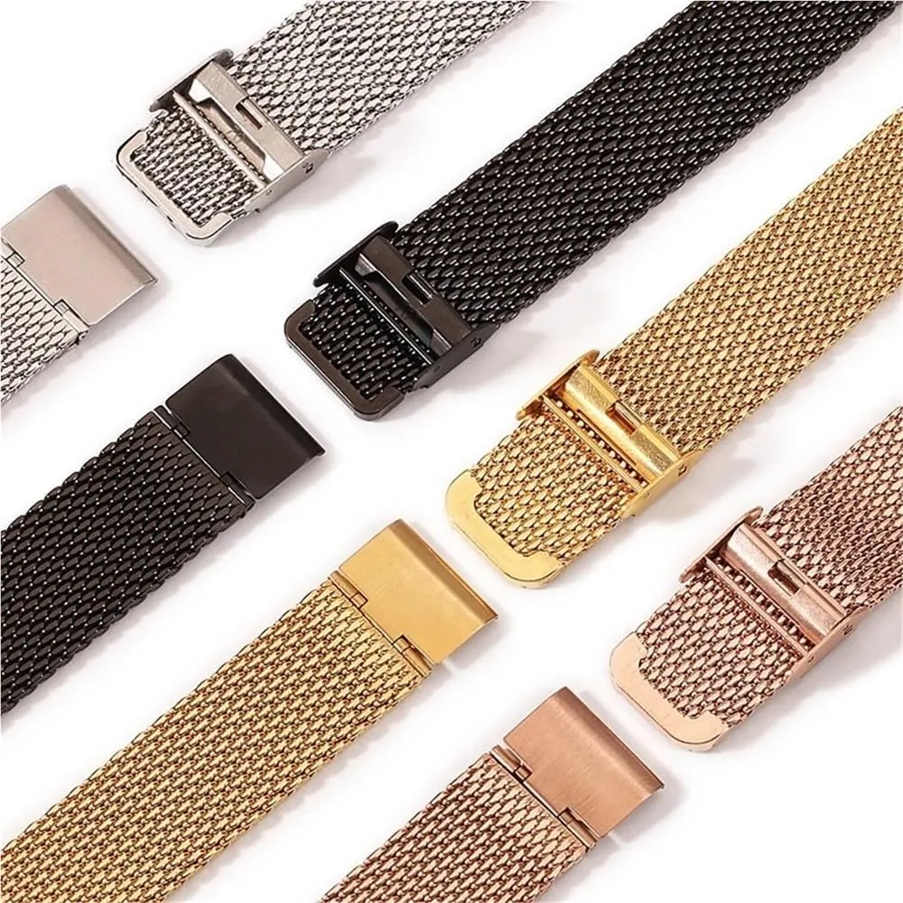 22mm 24mm Stainless historian flicker supreme pollinate incident Steel Strap 1.0 Thick Wire Mesh Strap Adjustable Length Watch Accessories 18mm 20mm 