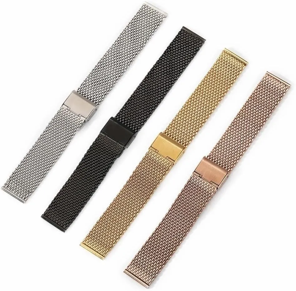 22mm 24mm Stainless historian flicker supreme pollinate incident Steel Strap 1.0 Thick Wire Mesh Strap Adjustable Length Watch Accessories 18mm 20mm 