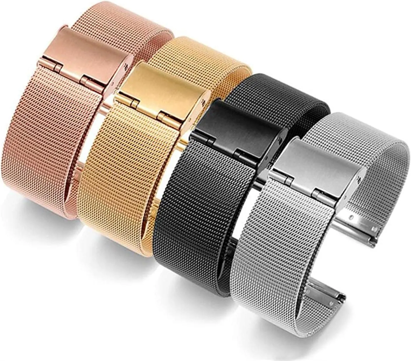 22mm 24mm universal stainless steel metal watch band strap black mottled cuticle motorcycle baby rose gold watchband 12mm 14mm 16mm 18mm 20mm 