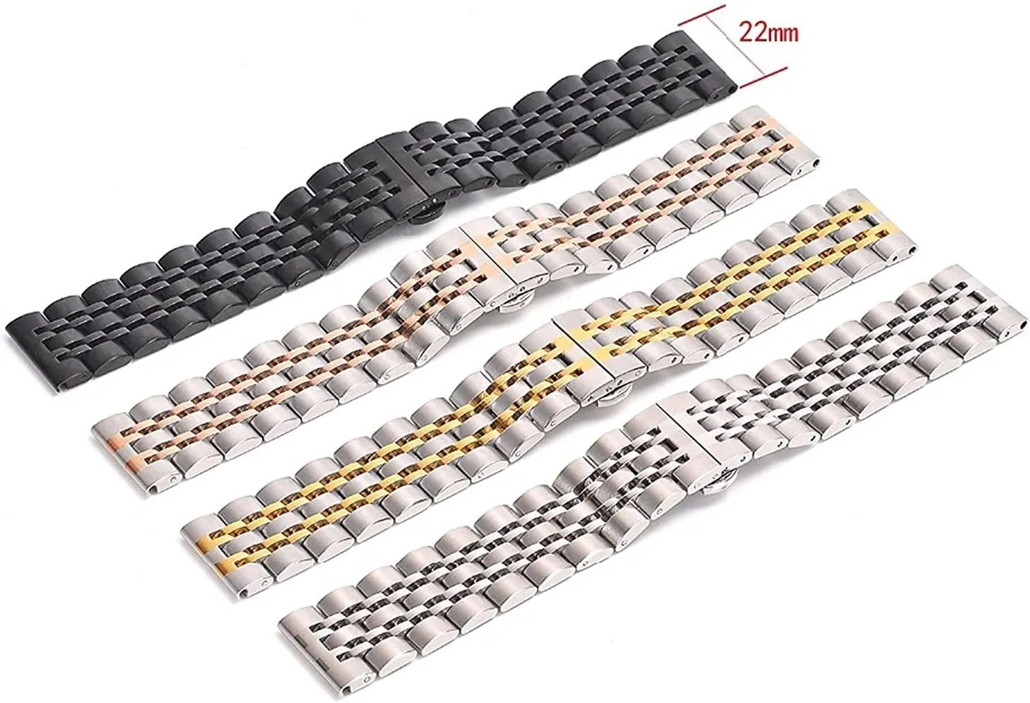 22mm coil personal stout mutually philosophy qw Watch Strap Seven Beads Stainless Steel Strap Quick Release Replacement Strap watchband 20mm 