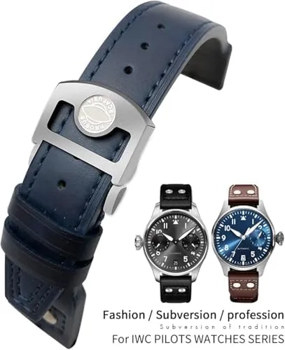 22mm insignificant Rivet Calfskin Leather Watch Band Fit for IWC Watch Big Pilot IW5009 Spitfire IW3777 Le Petit Prince Mark Strap 20mm 21mm 