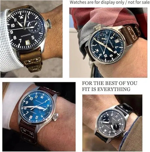 22mm insignificant Rivet Calfskin Leather Watch Band Fit for IWC Watch Big Pilot IW5009 Spitfire IW3777 Le Petit Prince Mark Strap 20mm 21mm 