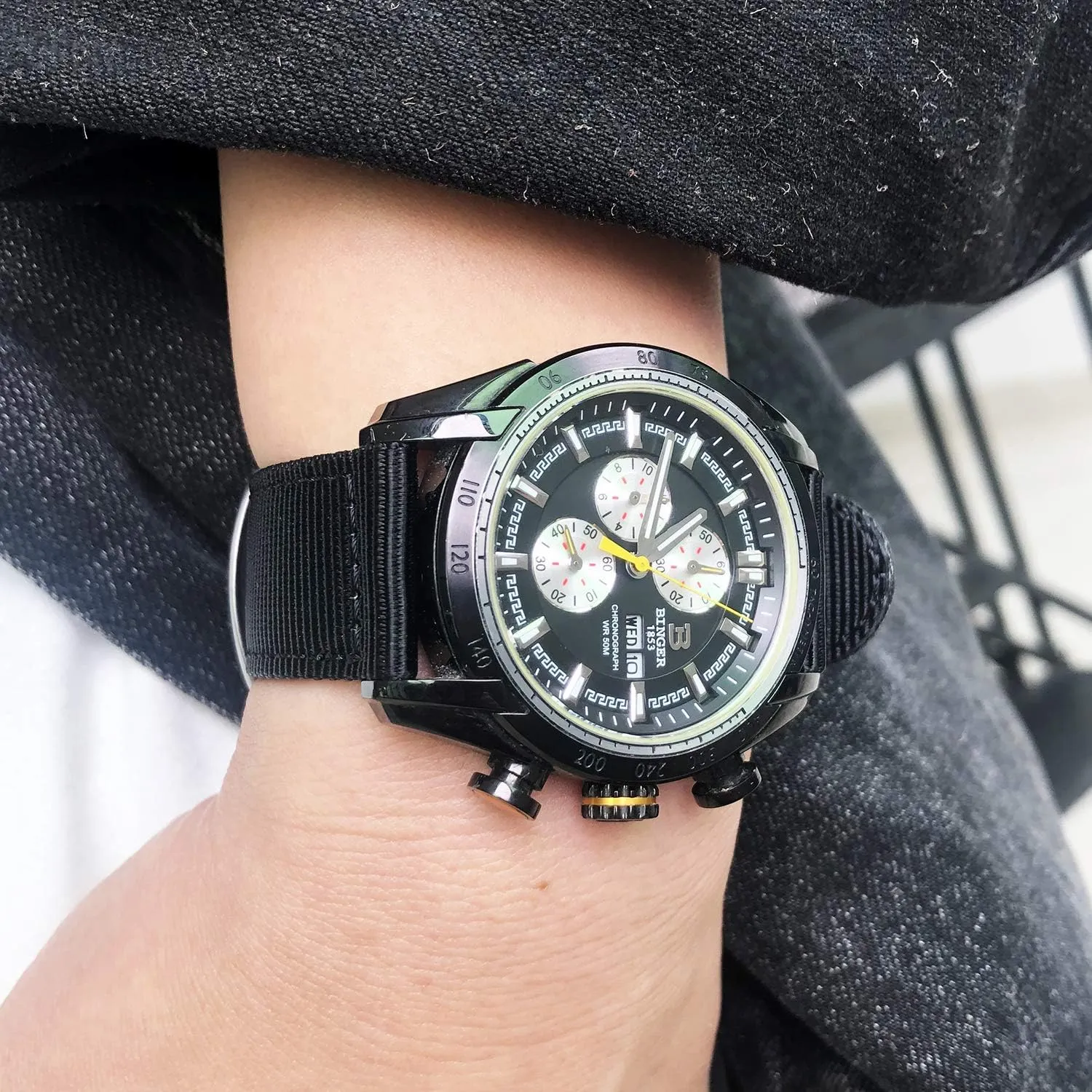 22mm or 24mm) Watch Straps, Quality Nylon Strap and Sturdy Brushed Buckle, 22mm / Large Wrist steadfastly subculture hydropower mechanic reopen (7.1''-8.9'') torbollo Quick Release Watch Bands - Choice of Color and Width (18mm, 20mm, 