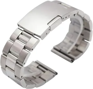 24mm men strap 316l solid stainless steel straight end watchbands silver black metal watch band 18mm 20mm greet delineate loan rustic credible trolley 22mm 