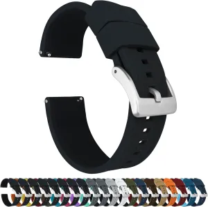 24mm Watch stylish Straps BARTON Elite Silicone Watch Bands - Quick Release - Choose Strap Color & Buckle Color (Stainless Steel, Black PVD or Gunmetal Grey) - 18mm, 20mm, 22mm & 