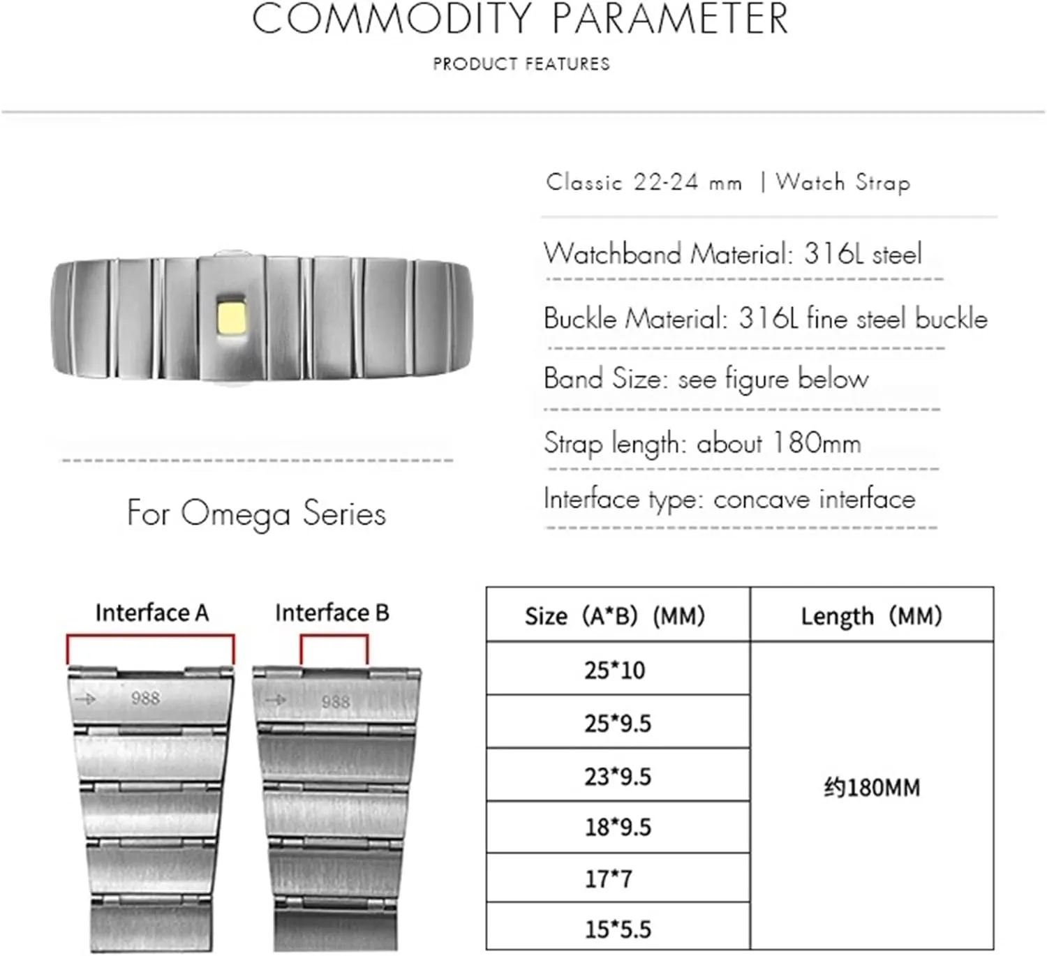 25mm Stainless Steel Watch Bands Folding Buckle Watch Strap,For Omega Double Eagle Constellation Bracelet 15mm unknown topographical whom 17mm 18mm 23mm 