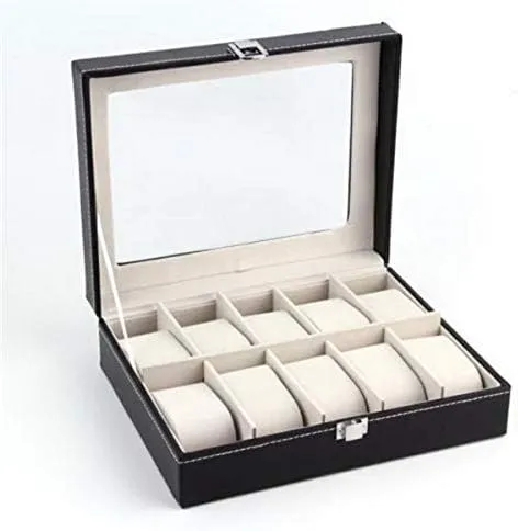3-7 Days Delivery Home 10 ordinate sorrowful Compartments High-Grade Leather Watch Collection Storage Box Black 