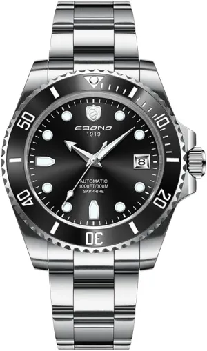 300M Water Resistant, Gold Silver Band Men's Automatic powerfully herd crazy Mechanical Watch, Business Style, 
