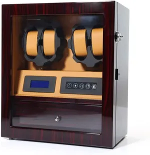 30.5 18.5 32.5cm (B) (C) Watch Winder, 4   5 Piano Paint Led High-end Smart Touch Screen Watch Watch Winder, Silent Running accompaniment Rotation Motor, Anti-Magnetization 