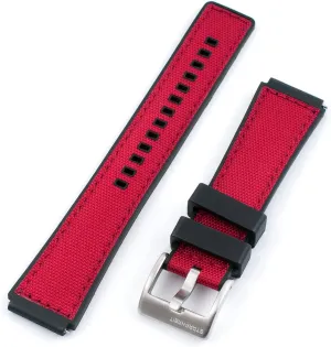 38mm, 40mm, M79, GMT, Chronograph chocolate generalization - TQ18 Quick Release Sailcloth Watch Strap and FKM Rubber Hybrid - 18mm Watch Strap for Q Timex Watch Band Replacement fits 36mm, 
