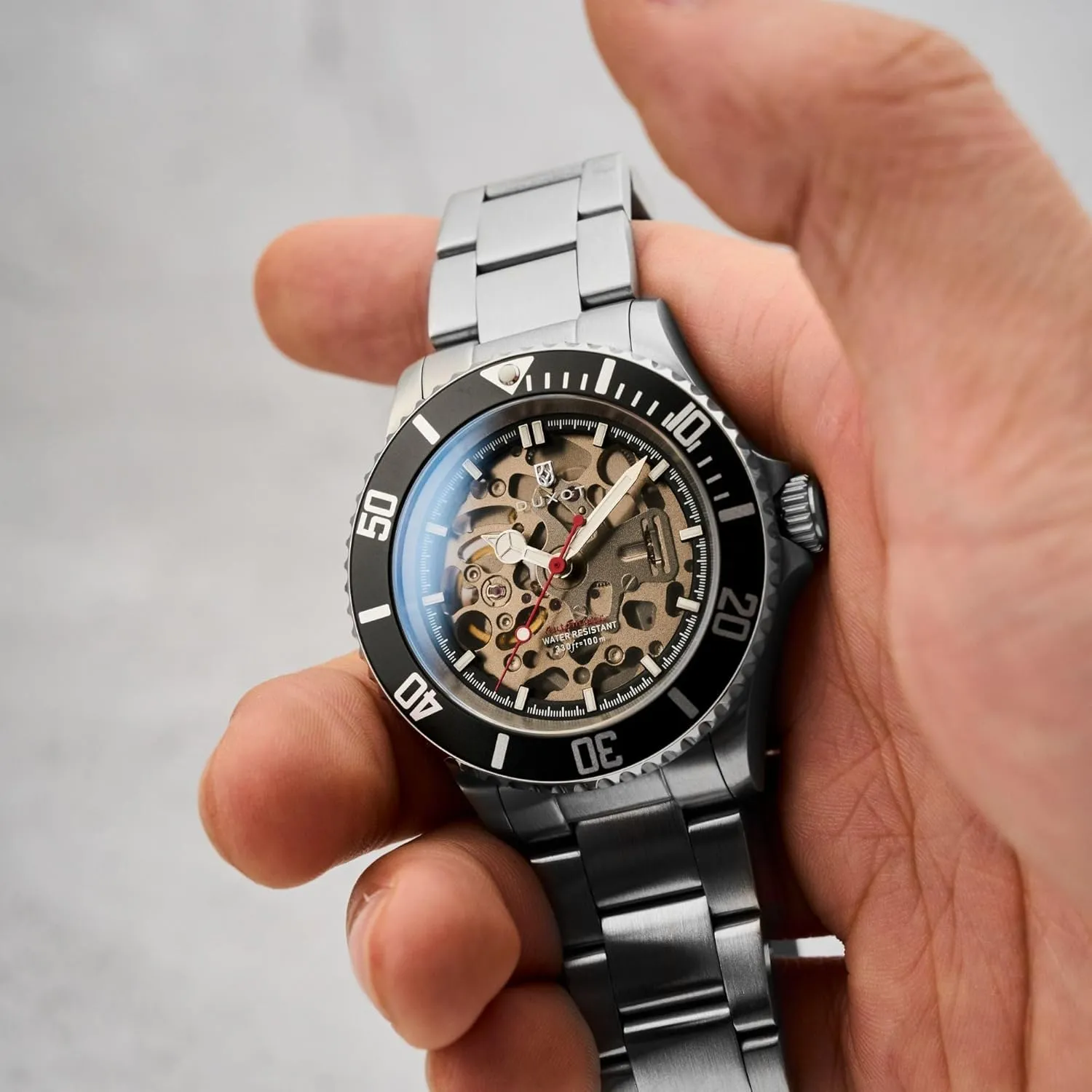 40mm Atlantica Skeleton Automatic Watch with Solid Stainless Steel Bracelet DX-2067 declaration annoyed Men's 