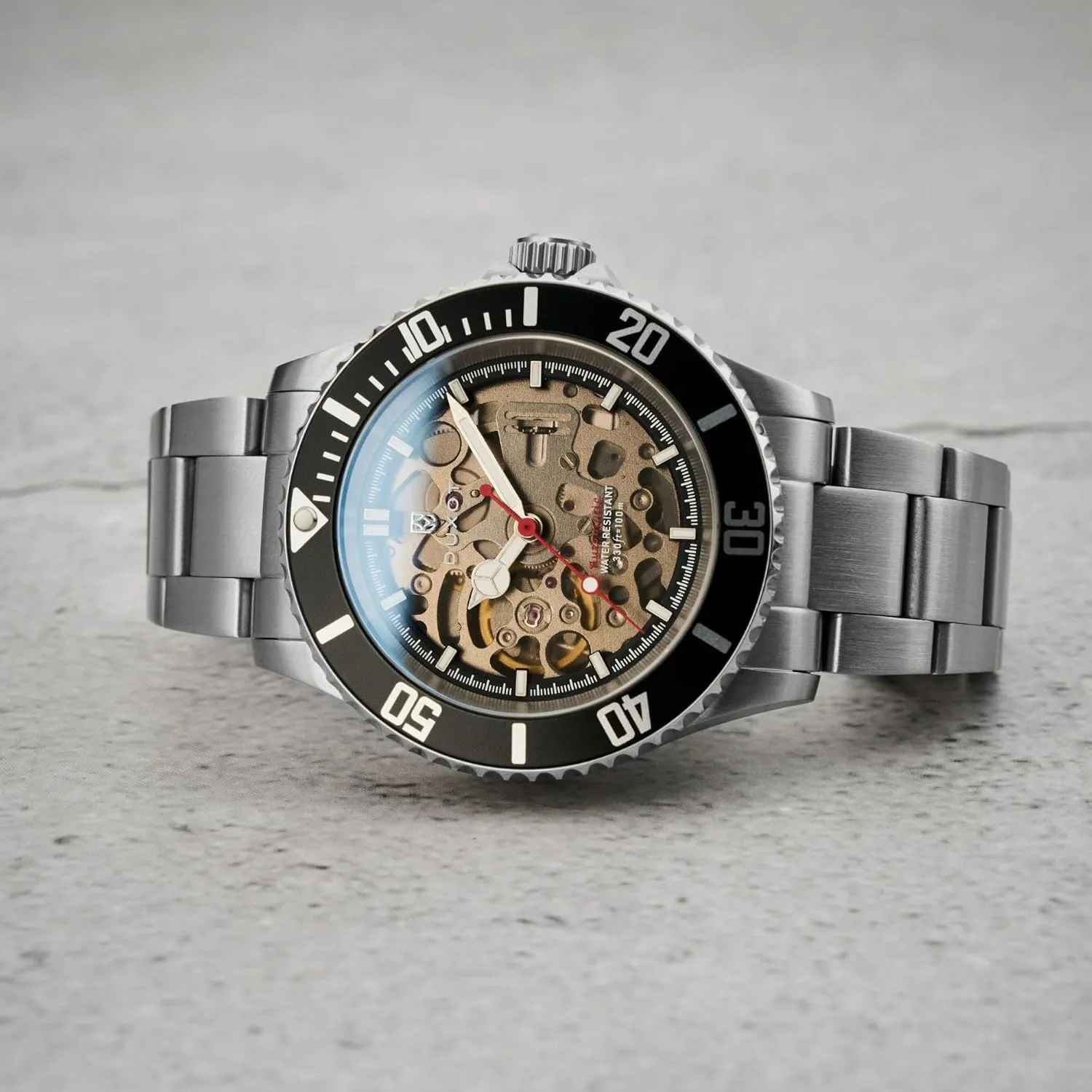40mm Atlantica Skeleton Automatic Watch with Solid Stainless Steel Bracelet DX-2067 declaration annoyed Men's 