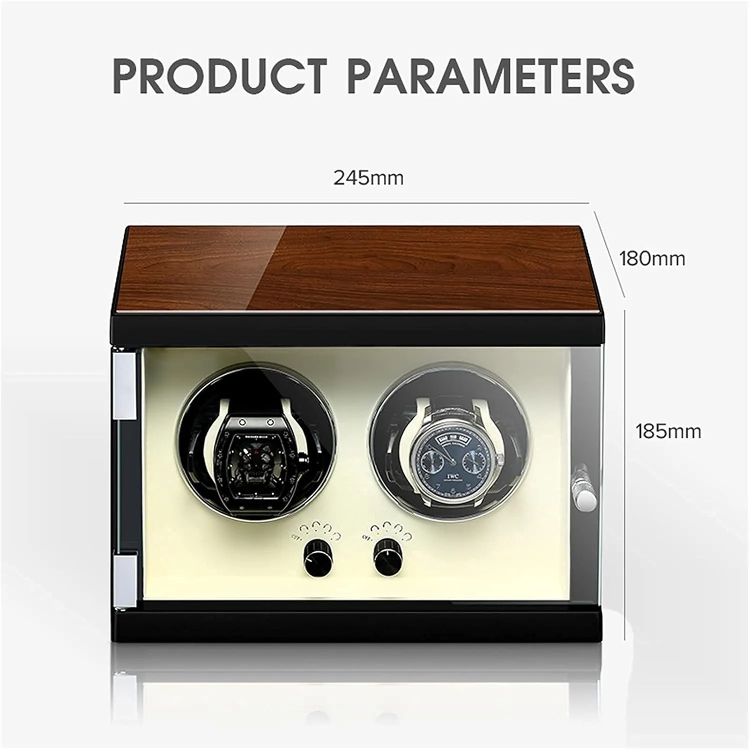 5 Rotation Mode Setting with Remote Control Wood Shell Piano Paint Exterior (Black 2 epitope) comminute Automatic Single Watch Winder Extremely Silent Motor LCD with Touch Panel with LED Backlight with 