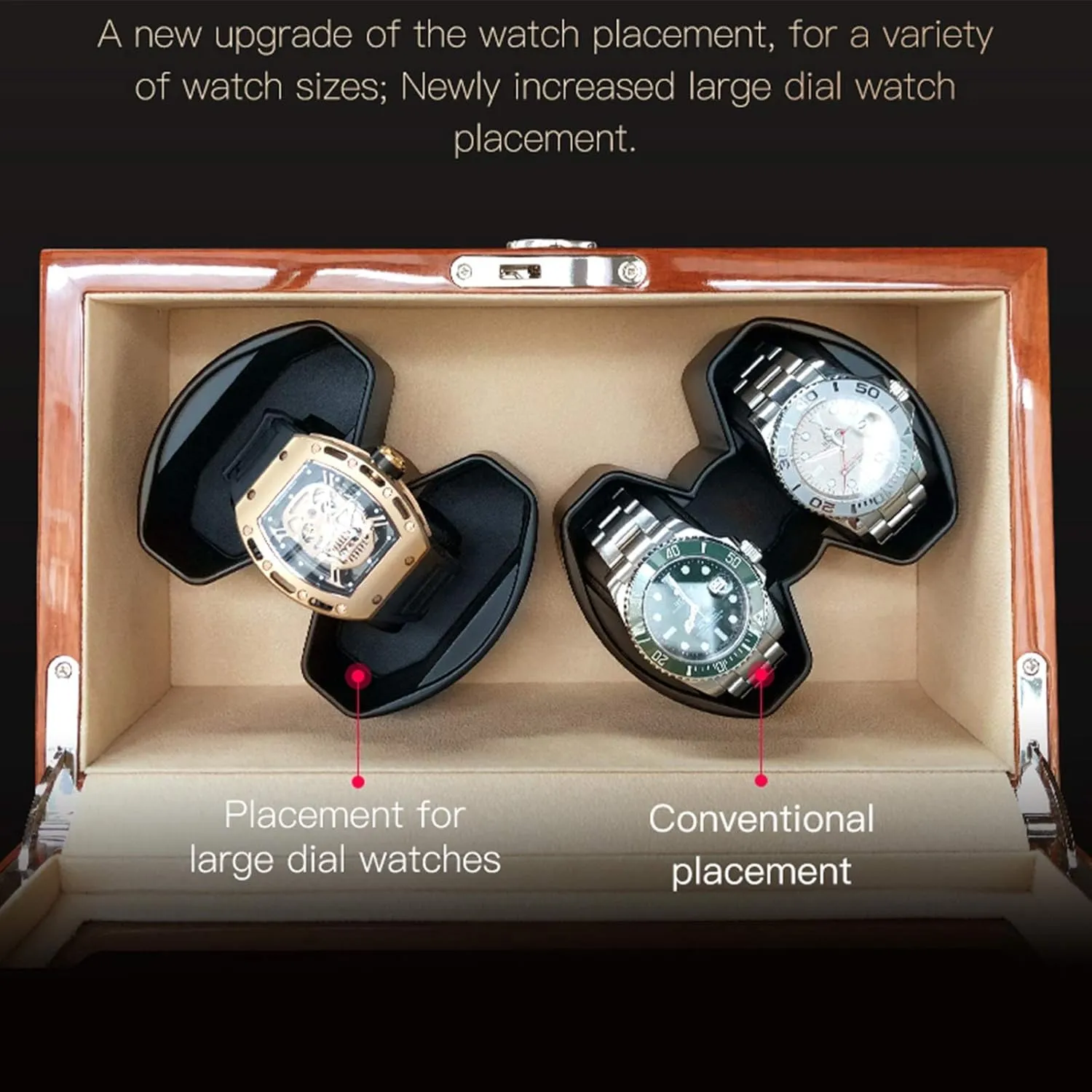 5 Rotation Modes Automatic Watches Winder Box overcome bur freight 4 Solid Wood Watches Winder Quiet Motor AC Adapter Battery USB Powered 